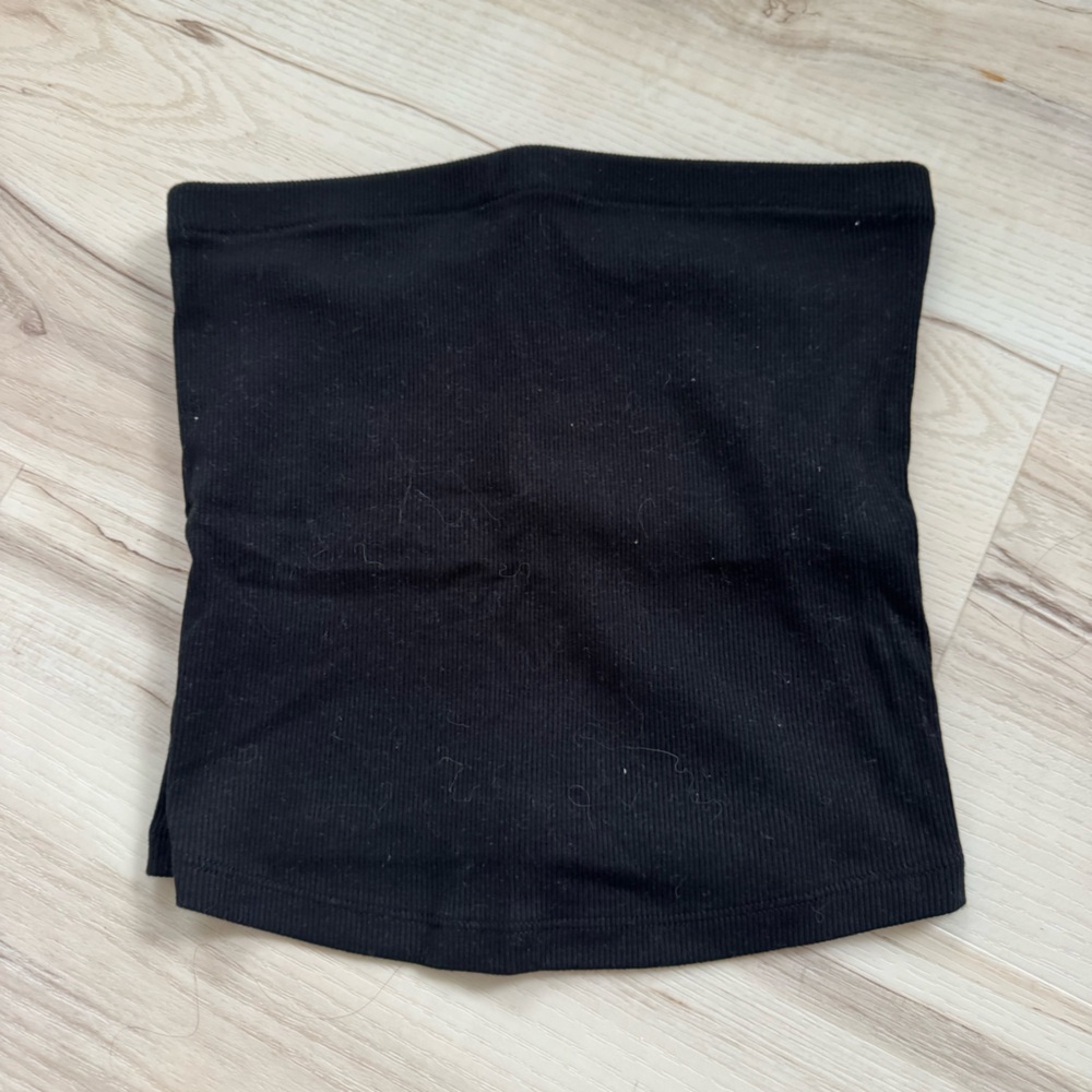 a new day Black Ribbed Tube Top